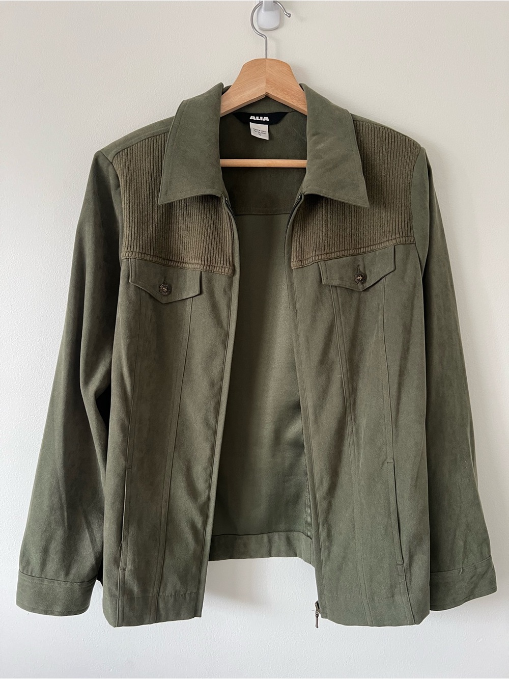 Alia Olive Green Shirt Jacket